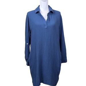 Rip Skirt Nearly Navy‎ gauze dress, laid back, island life, minimalist, coastal